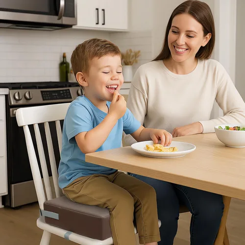 Miniatura 2 de Eiury Asiento Elevador para Niños Pequeños para Mesa de Comedor/Silla de Cocina, Cojín de PU Impermeable Antiarañazos, Base Antideslizante, Correas