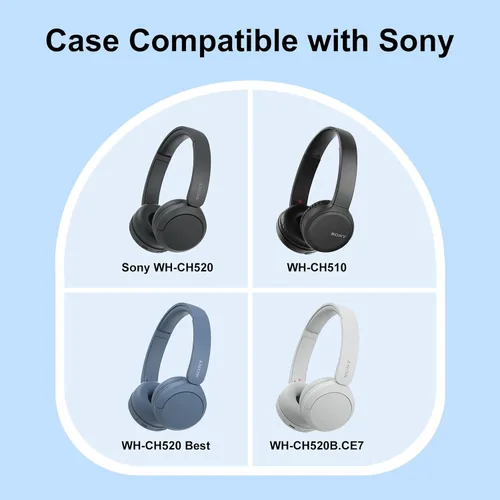 Miniatura 9 de LTGEM - Funda compatible con auriculares Sony WH-CH520 / WH-CH510, funda rígida de transporte de viaje para auriculares Sony WH-CH520 (negro)