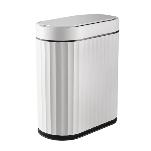 Miniatura 9 de ELPHECO Cubo de basura para baño con sensor de movimiento, cubo de basura automático, cubo de basura inteligente de plástico delgado con tapa