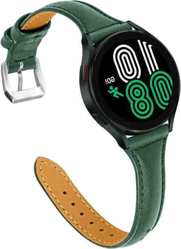 Miniatura 28 de JOYOZY Correa de cuero compatible con Samsung Galaxy Watch 6/7/FE/5/4 de 40 mm, 44 mm, Active (40 mm)/2 (40 mm) (44 mm), correa de muñeca delgada