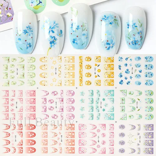 Miniatura 23 de TBRZTR 12 hojas de calcomanías de uñas para el día de San Valentín, diseño de torre de amor, diseño de paraguas, calcomanías de transferencia