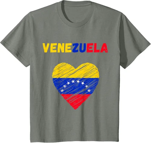 Miniatura 97 de Camiseta con la bandera venezolana con corazón de Venezuela, Negro