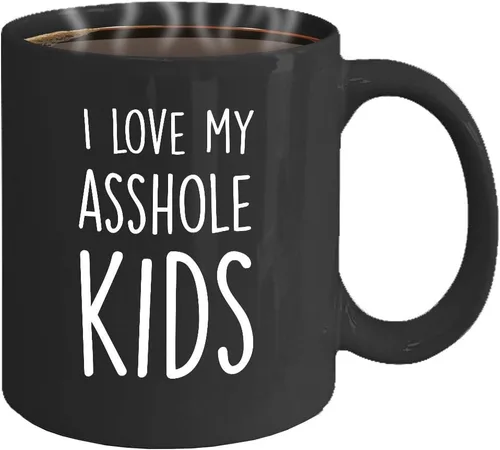 Miniatura 2 de Taza de café divertida con texto en inglés "I Love My Asshole Kids Awesome Novelty and Sarcastic Gift", taza de té de cerámica de 11 oz y 15 oz