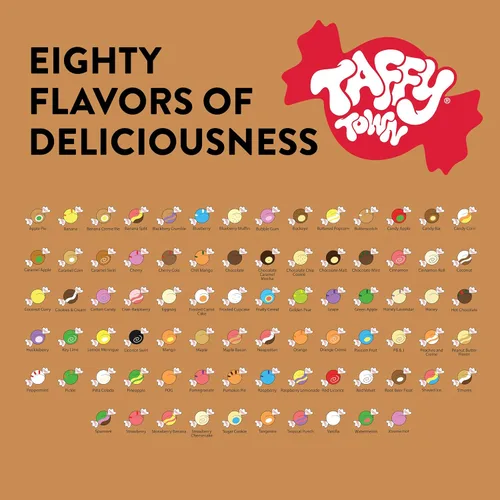 Miniatura 7 de Taffy Town Caramelo gourmet de agua salada, 5 libras, envuelto individualmente, a la antigua, suave, masticable y cremoso, a granel para recuerdos