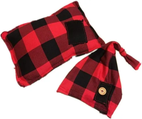 Miniatura 3 de KAIXIN Traje de fotografía para bebé recién nacido, con sombrero y almohada, accesorios para fotos de bebé, color rojo, talla M, Rojo
