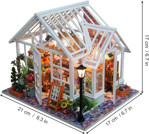 Miniatura 2 de GuDoQi Kit de casa de muñecas en miniatura, kit de casa pequeña con música, kit de casa en miniatura a escala 1:24, gran regalo de manualidades