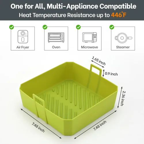 Miniatura 5 de Revestimientos de silicona para freidora de aire 4QT para Ninja AF101, paquete de 2, revestimientos de cesta de freidora de aire de platino libres