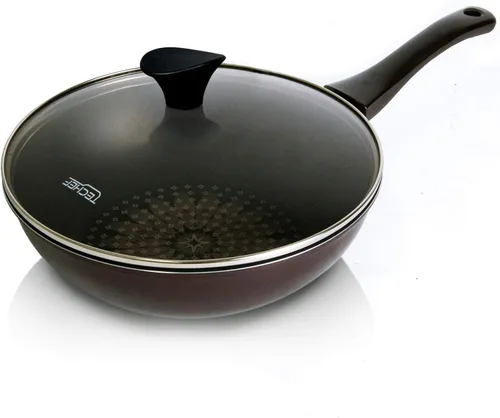 Miniatura 7 de TECHEF - Blooming Flower Collection, wok/sartén para freír de 12 pulgadas, recubierta 6 veces con revestimiento antiadherente de teflón platino