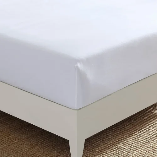 Miniatura 8 de Nautica Sábana bajera ajustable de tamaño individual, ropa de cama de percal de algodón crujiente, sábana ligera y transpirable, bolsillo profundo