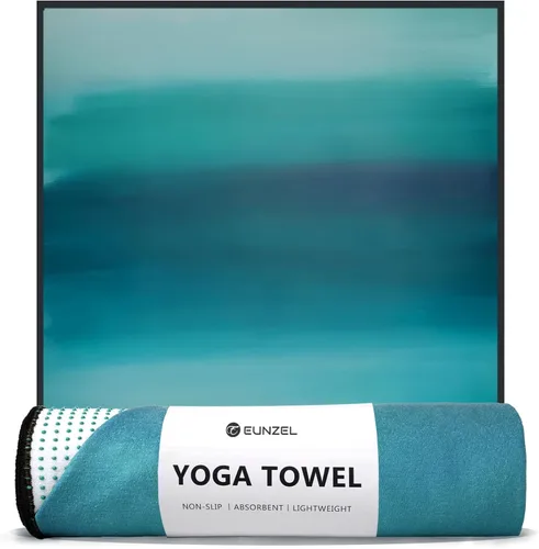 Miniatura 8 de Eunzel Toalla de yoga caliente, antideslizante, absorbente de sudor, toalla de yoga impresa con puntos de agarre para yoga caliente, pilates