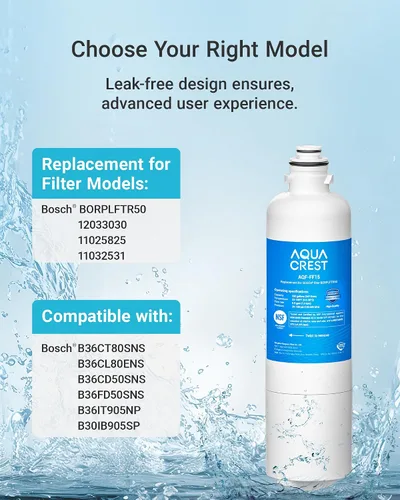 Miniatura 2 de AQUA CREST 11032531 Repuesto para filtro de agua para refrigerador Bosch® UltraClarity® Pro BORPLFTR50, 12033030, compatible con 11025825, 12028325