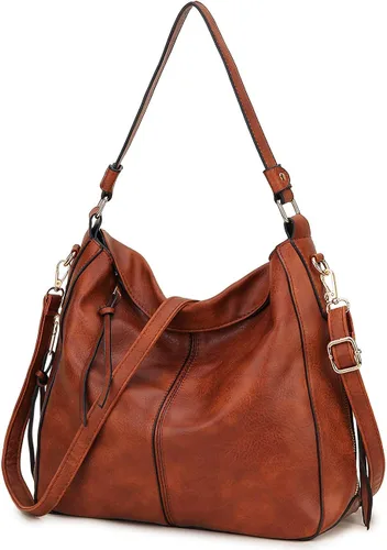 VONXURY - Bolso de mano de piel sintética para mujer bolso de hombro grande con bolsillos laterales para trabajo y viajes