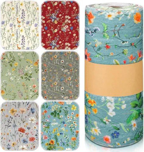 Miniatura 10 de Redbaker 30 Piezas Toallas de Papel Reutilizables Rollos Toallas de Cocina Lavables a Granel Sin Papel Paños de Tela de Algodón Servilletas de Mano