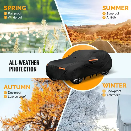 Miniatura 5 de Funda para coche SUV de 30 capas para automóviles, impermeable para todo tipo de clima, protección UV, resistente a la nieve, resistente al viento