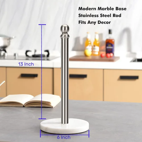 Miniatura 3 de Exilon Soporte para toallas de papel para encimera con base de mármol pesado, soporte de rollo de papel de pie para cocina y baño, con base pesada