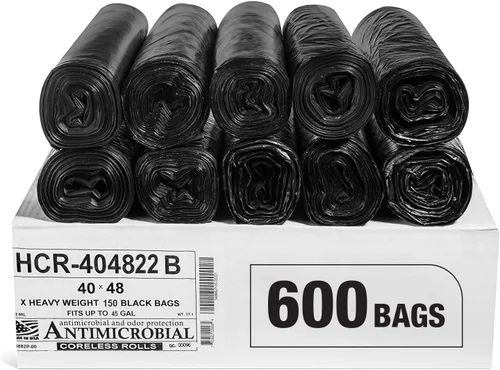 Miniatura 64 de Aluf Plastics Bolsas de basura de alta densidad, 10 galones, 1000 unidades, 6 micrones (eq), 24" x 24", transparentes, para baño, oficina