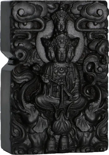 Miniatura 37 de Caja de carcasa de madera de ébano negro natural tallada para módulo Zippo (Serpiente Cobra)