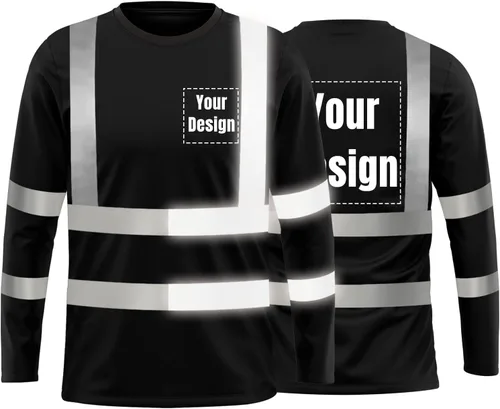Miniatura 38 de La alta visibilidad reflexiva de las camisetas de la seguridad del logotipo de encargo Hola Vis de Verde neón