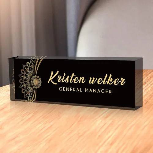 Miniatura 36 de Placa de Nombre Personalizada, Decoración de Oficina Personalizada - Accesorio de Escritorio de Acrílico, Regalos de Oficina para Empleados