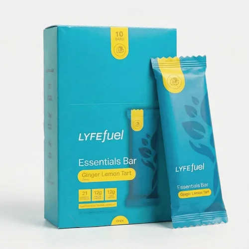 LyfeFuel Barras esenciales de alto contenido en proteínas, reemplazo de comidas, veganas, barras de proteína bajas en carbohidratos a base de