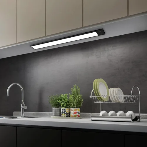 Miniatura 5 de Luces LED RGB para debajo del gabinete, luz LED RGB con cambio de color recargable, funciona con pilas, iluminación debajo de la encimera