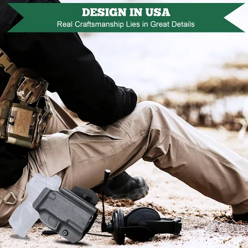 Miniatura 4 de WARRIORLAND Funda OWB Kydex con corte óptico, ajuste seleccionado para Glock 17/19/19X/43/43X MOS, sin riel 1911, Hellcat/Hellcat Pro, Taurus Taurus