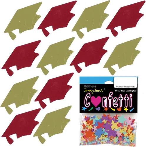 Miniatura 57 de Confetti Grad Cap Negro, Azul Marino Combo - 2 bolsas de media onza (1 oz)