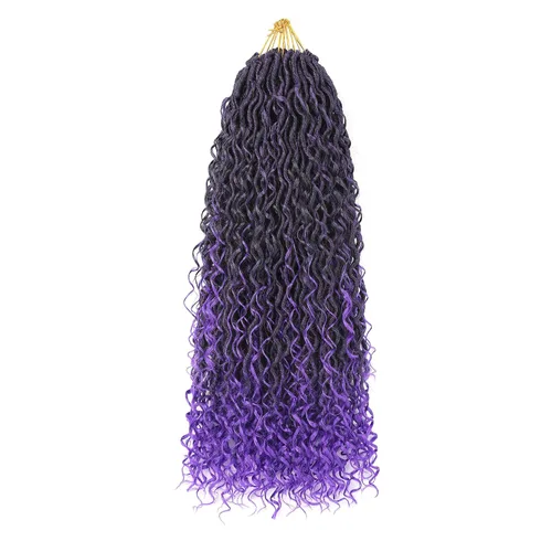 Miniatura 36 de Aipin Goddess Cabello de Ganchillo de 18 Pulgadas Boho River Locs Hippie Locs Ondulado de Ganchillo Con Cabello Rizado en el Medio y Extremos 613