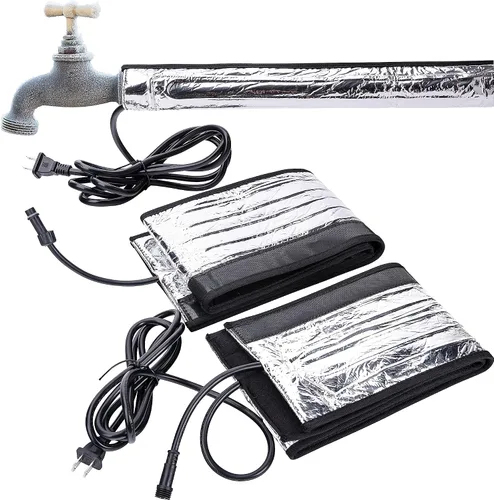 Miniatura 8 de codree Manta de calor para tubería de agua, cinta de calor de tubería de agua de 38.5 x 6 pulgadas, cable calefactor de protección contra