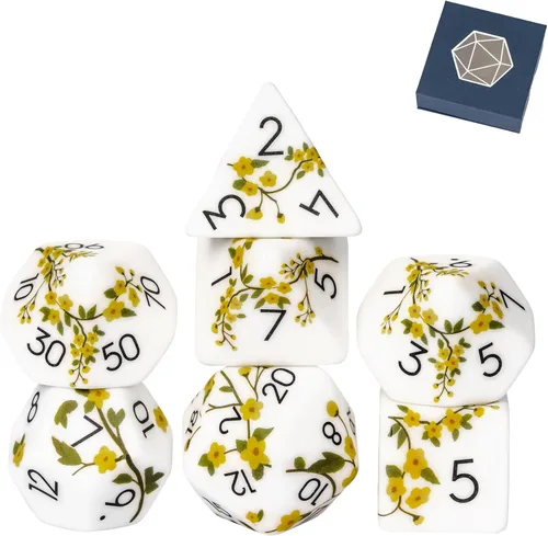 Miniatura 44 de Juego de dados de resina para DND, juego de 7 dados poliédricos negros D&D rellenos con papel de colores brillantes para juegos de rol
