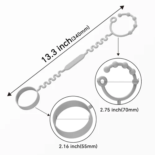 Miniatura 2 de Mantén los biberones y los vasos para beber fuera del suelo con la correa de taza para sorber – Bungee de silicona de grado alimenticio para silla
