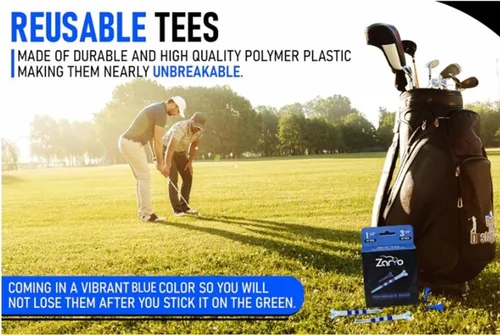 Miniatura 6 de Zario Tees de Golf 3 1/4 con Combo de Tees de Golf 1 1/2 Pulgadas, Tees de Golf de Plástico - Casi Irrompibles - 50 Unidades Azul