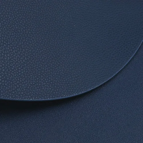 Miniatura 4 de Juego de 2 manteles individuales y 2 posavasos de doble cara de cuero redondos de color para mesa de comedor, resistentes al calor, antideslizantes