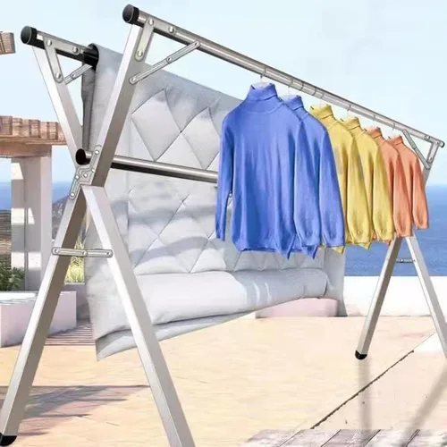 Miniatura 6 de Heavy Duty Stainless Steel Clothes Drying Rack, 160Cm Foldable & Retractable Laundry Stand with Wheels for Indoor/Outdoor Use – Space-Saving Garment