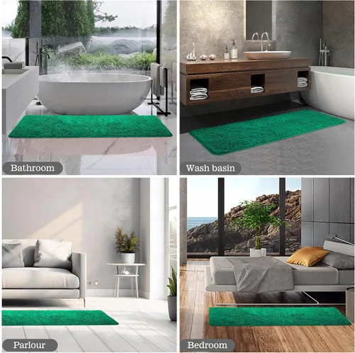 Miniatura 6 de Yeaban Alfombra de pasillo de baño de 24 x 72 pulgadas, antideslizante, alfombra de baño larga de felpilla gruesa, absorbente y lavable, alfombra