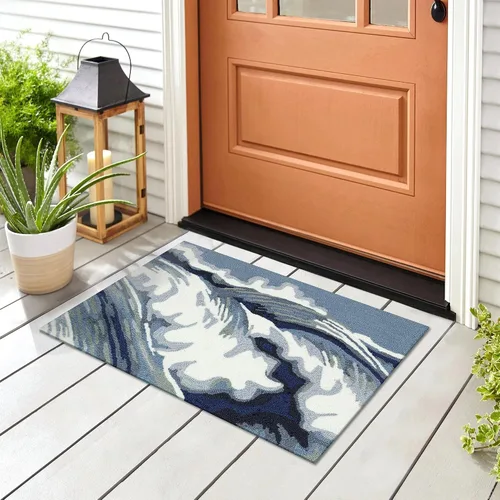 Miniatura 73 de Liora Manne CAPR5163633 - Alfombra costera para interiores y exteriores, color azul marino, 2 pies x 5 pies Cuerdas Navy