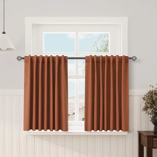 Miniatura 78 de Cortinas de lino 100% opacas para dormitorio, 102 pulgadas de largo, con pestaña trasera, bolsillo para barra, paneles acústicos con aislamiento