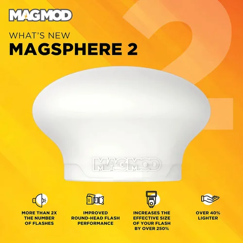 Miniatura 4 de MagSphere 2 Difusor de flash por MagMod, modificador de flash de iluminación de fotografía, accesorio difusor de luz magnético, control de luz