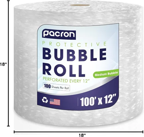Miniatura 7 de Rollo protector de burbujas – 100 pies x 12 pulgadas transparente, 5/16 pulgadas densa amortiguación de burbujas medianas para artículos frágiles