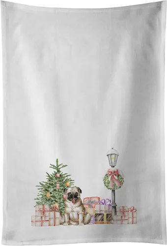 Miniatura 21 de Caroline's Treasures CK8100WTKT - Juego de 2 toallas de cocina con diseño de bulldog francés con diseño de país de las maravillas navideñas