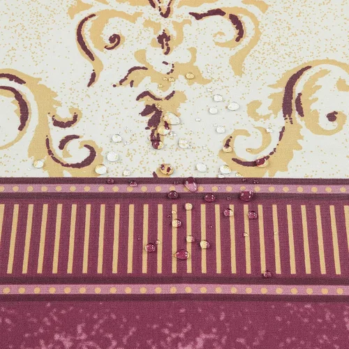 Miniatura 4 de Cortina de ducha larga de tela, cortinas de ducha de damasco bohemio con estampado de paisley en vino burdeos y oro amarillo, cortinas impermeables