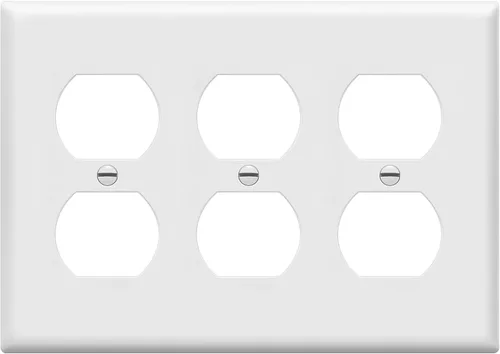Miniatura 19 de ENERLITES - Placa decorativa de pared para toma de corriente dúplex, acabado brillante, tamaño intermedio, 3 bandas, 4.88 x 6.77 pulgadas, Blanco