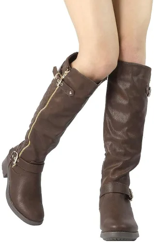 Miniatura 9 de DREAM PAIRS - Botas de montar de invierno para mujer cómodas hasta la rodilla y de pantorrilla ancha