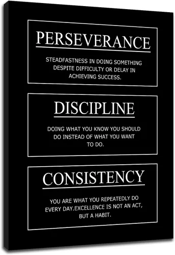 Miniatura 42 de Motivational Wall Art 1% Better Every Day Quote Framed Canvas Poster Inspirational Wall Decor for Office Gym Study Room Small Size Growth Mindset