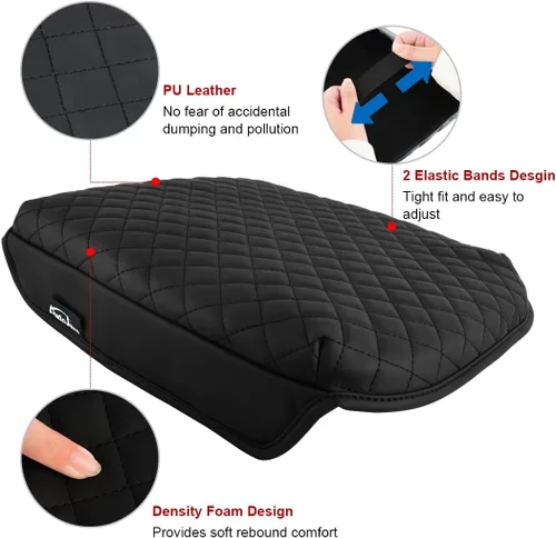 Miniatura 6 de Cubierta de consola central para Chevy Silverado y GMC Sierra, accesorios 2019-2025, caja de reposabrazos de microfibra impermeable y cuero