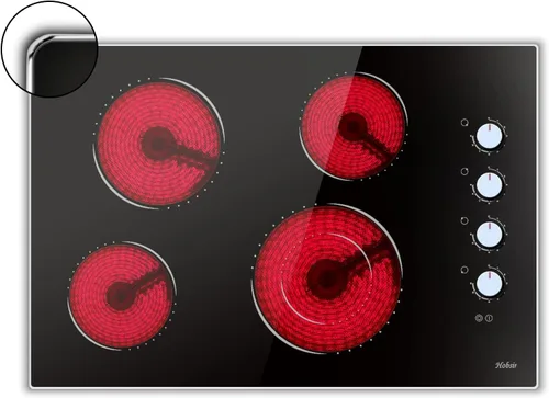 Miniatura 13 de Placa de cocina eléctrica de 30 pulgadas, estufa eléctrica de 4 quemadores, 6700 W, quemador de doble anillo y quemador ovalado, 9 niveles