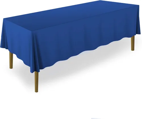 Miniatura 19 de Lann's Linens - Mantel rectangular de tela de poliéster de primera calidad para bodas, banquetes y restaurantes Blanco