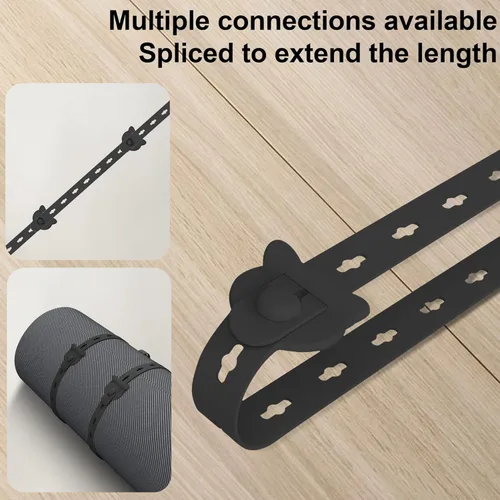 Miniatura 3 de 12 bridas reutilizables de silicona, 10 x 0.6 pulgadas, para agrupar y organizar cables de cables, gestión de cables extensible en el hogar, cocina