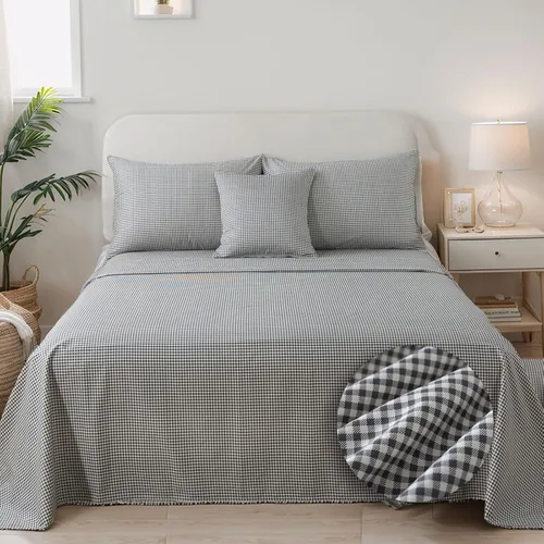 Miniatura 44 de FADFAY Juego de sábanas de cama tamaño King 100% algodón, color verde salvia, patrón floral de rosas rojas de campo francés, ropa de cama de lujo
