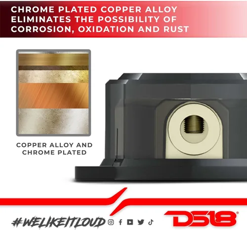 Miniatura 4 de DS18 DB1034 Bloque de distribución 1X0-GA en salida 3X4-GA para amplificadores de coche